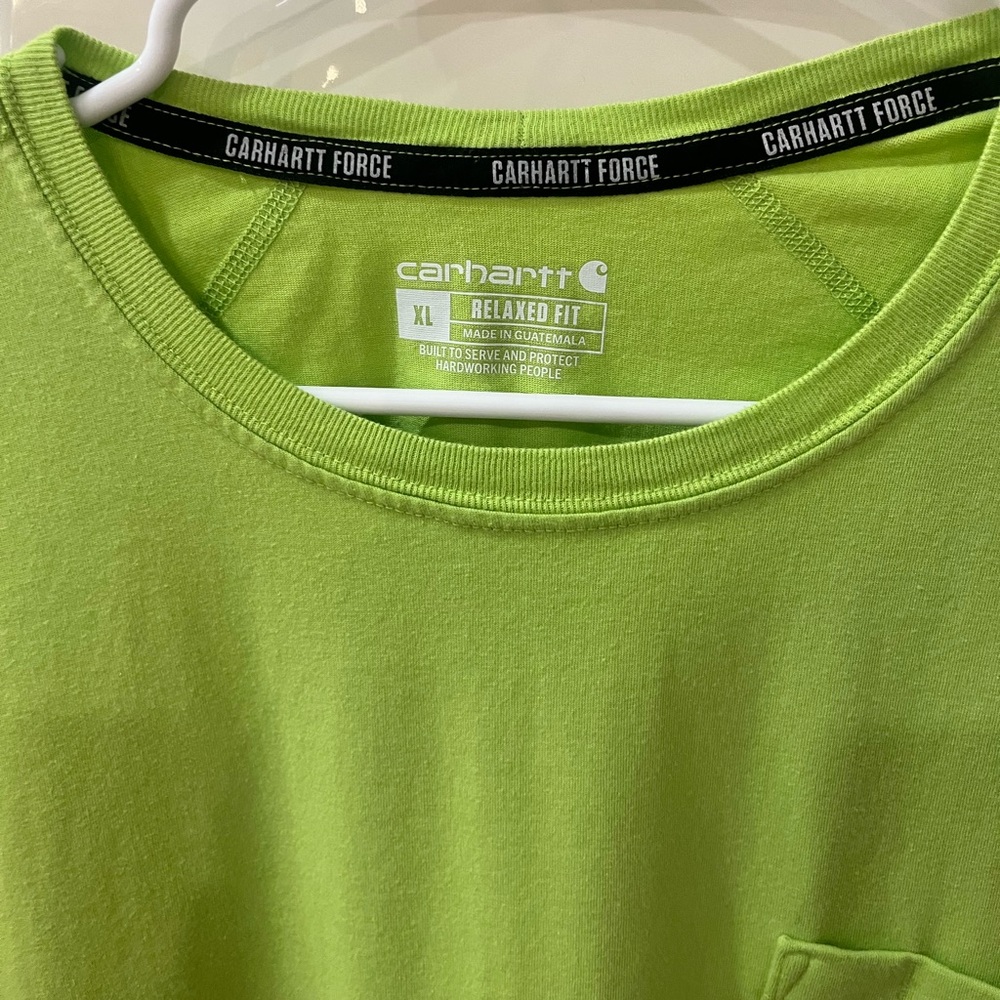 Carhartt Force Color-Enhanced T-Shirt for Men - Brite Lime Sz XL - Picture 3 of 6